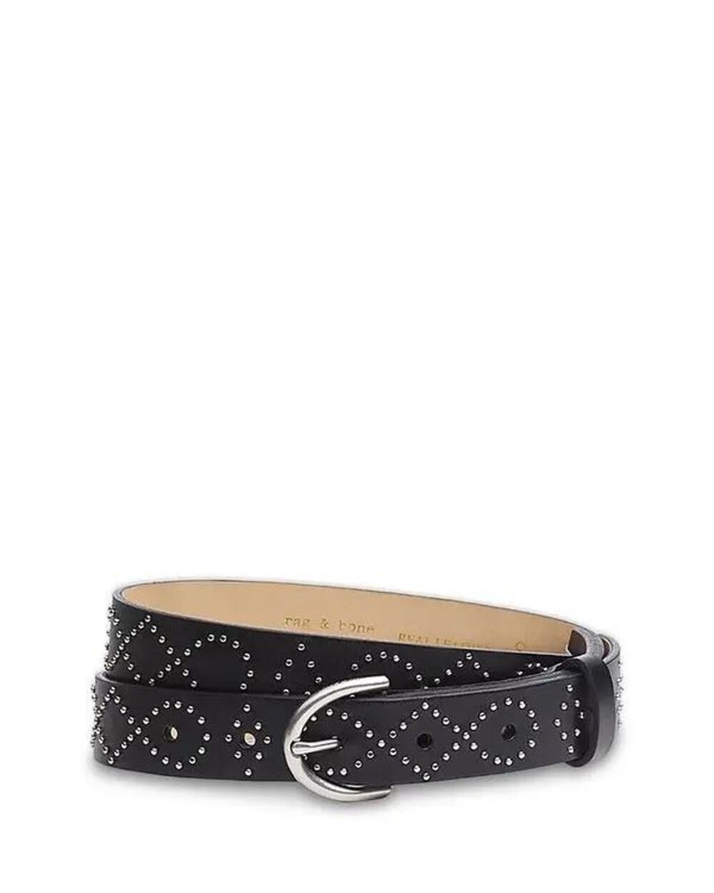 Rag & Bone Maisie Western Soft Leather Micro Studded Belt Black Medium